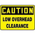 Accuform Accuform Caution Sign, Low Overhead Clearance, 10inW x 7inH, Plastic MEQM617VP